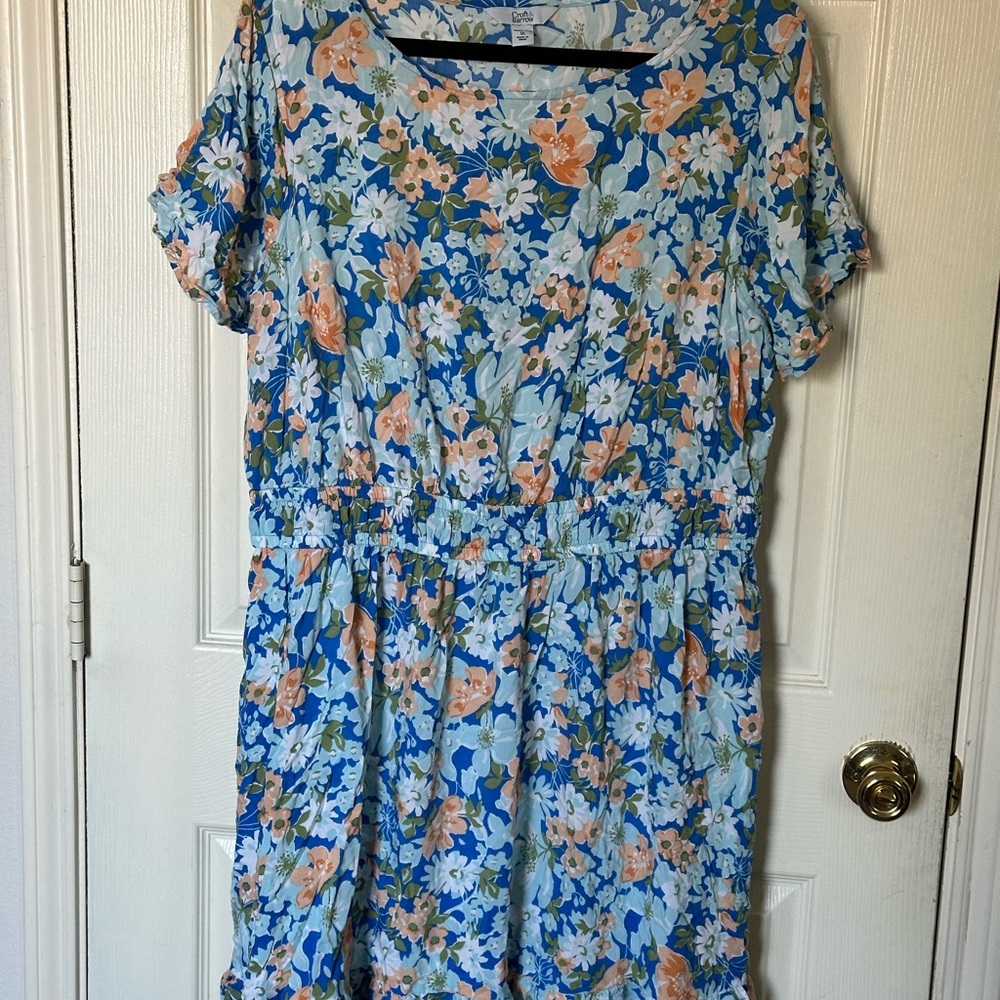 Croft & Barrow Blue and White Floral Dress 1x